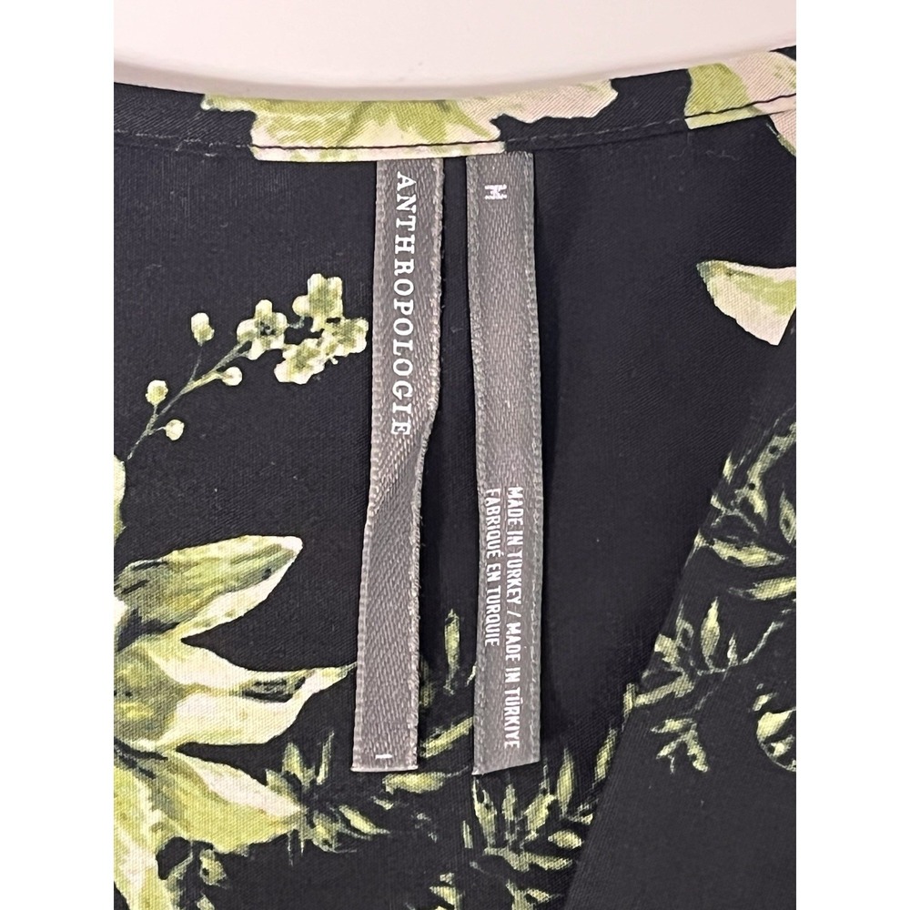 Anthropologie The Somerset Maxi Dress Floral Print Tiered Black Green Medium - Picture 10 of 12
